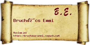 Bruchács Emmi névjegykártya